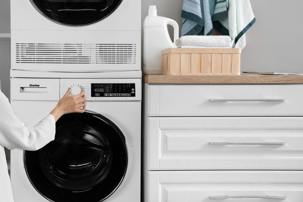 Danby 24-inch, 2.2 cu. ft. Stackable Front Load Washer with Steam in White