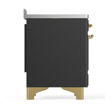 ILVE UMIB48QNR3MGG Majestic III 48 inch Induction Range with 6 Elements, 5.02 cu. ft. Total Oven Capacity (Solid Door, Graphite Matte, Brass)