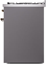 Nostalgie II 30 Inch Dual Fuel Natural Gas Freestanding Range in Matte Graphite with Bronze Trim