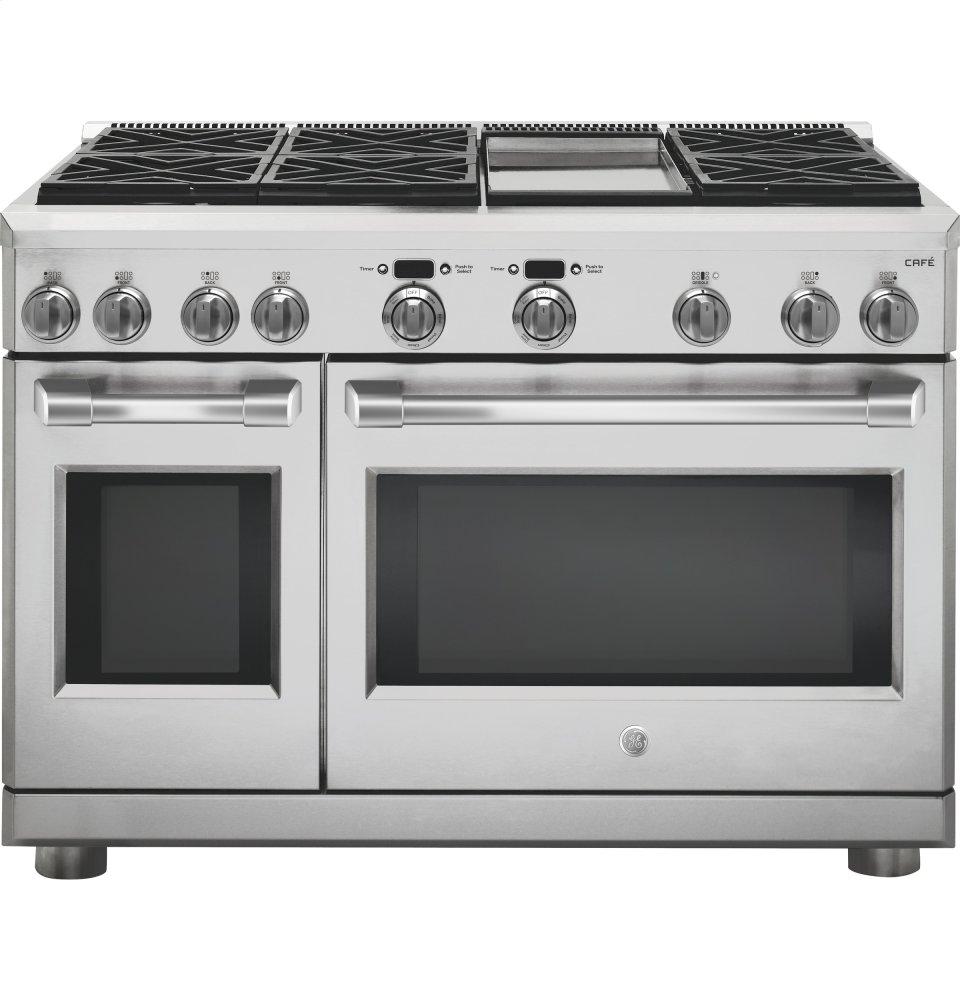 GE Cafe™ Series 48" Dual-Fuel Professional Range with 6 Burners and Griddle (Natural Gas)