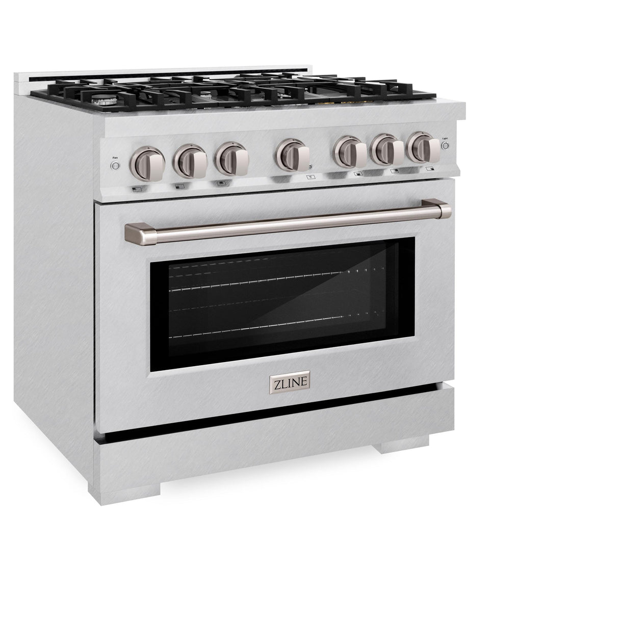 ZLINE 36 in. 5.2 cu. ft. Select Dual Fuel Range with 6 Burner Gas Cooktop and Electric Convection Oven in DuraSnow' Stainless Steel (HDRS-36)