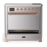 ILVE UMIB36QNR3SSP Majestic III 36 inch Induction Range with 6 Elements, 3.5 cu. ft. Total Oven Capacity (Solid Door, Stainless Steel, Copper)