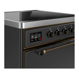ILVE UMIB30QNR3MGB Majestic III 30 inch Induction Range with 4 Elements, 4 cu. ft. Oven Capacity (Solid Door, Graphite Matte, Burnished)