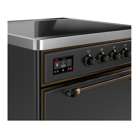 ILVE UMIB30QNR3MGB Majestic III 30 inch Induction Range with 4 Elements, 4 cu. ft. Oven Capacity (Solid Door, Graphite Matte, Burnished)