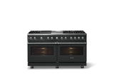 60"W.Dual Fuel Range (Finish: Antique Bronze, Trim: Polished Chrome, Fuel: Natural Gas)