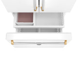 Bertazzoni Master Series 36 in. 26.2 Cu. Ft. Bianco Matt with Gold Accents Counter Depth French Door Refrigerator