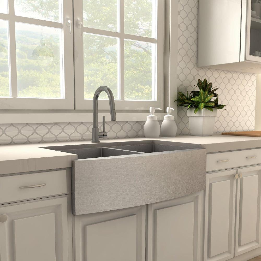 ZLINE Gemini Pull Down Kitchen Faucet in Gun Metal (GEM-KF-GM)