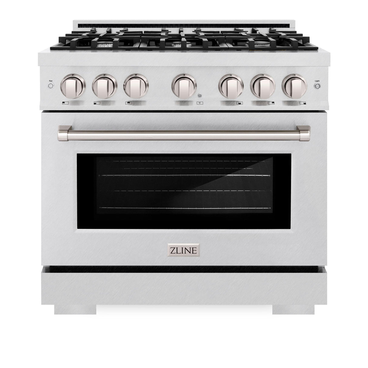 ZLINE 36 in. 5.2 cu. ft. Select Dual Fuel Range with 6 Burner Gas Cooktop and Electric Convection Oven in DuraSnow' Stainless Steel (HDRS-36)