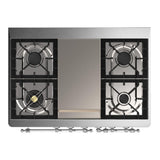 ILVE UMD40FQNR3MBC Majestic III 40 inch Dual Fuel Range with 6 Burners and Griddle, Dual Function Burner up to 25,000 BTU (Natural Gas, Solid Door, Midnight Blue, Chrome)