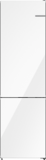 800 Series Free-standing fridge-freezer with freezer at bottom, glass door 24" White, Total No Frost