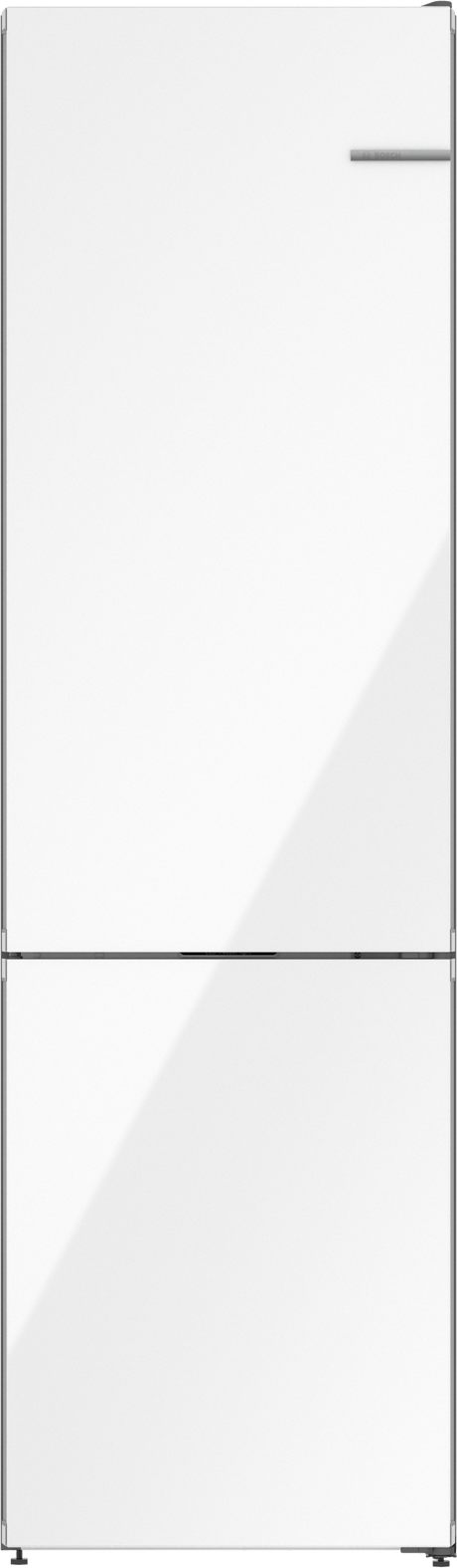 800 Series Free-standing fridge-freezer with freezer at bottom, glass door 24" White, Total No Frost