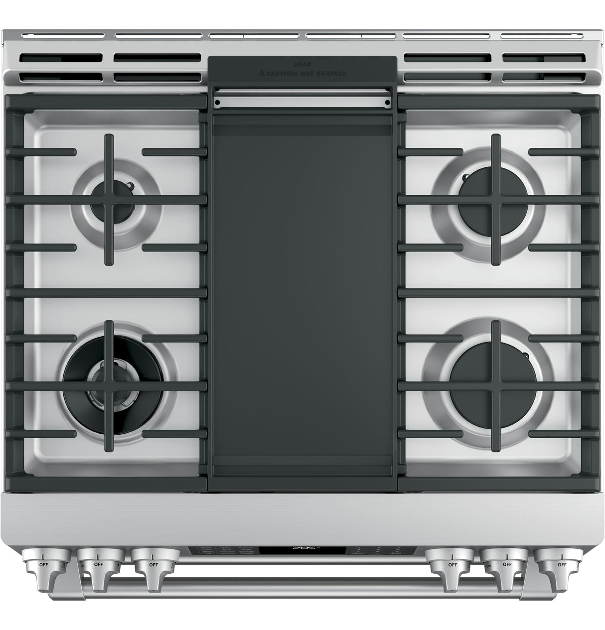 GE Café™ Series 30" Slide-In Front Control Dual-Fuel Double Oven with Convection Range