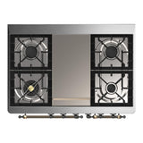 ILVE UMD40FNR3AWB Majestic III 40 inch Dual Fuel Range with 6 Burners and Griddle, Dual Function Burner up to 25,000 BTU (Natural Gas, Triple Glass Door, Antique White, Burnished)