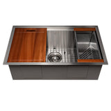 ZLINE 30 in. Garmisch Undermount Single Bowl Stainless Steel Kitchen Sink with Bottom Grid and Accessories (SLS-30)