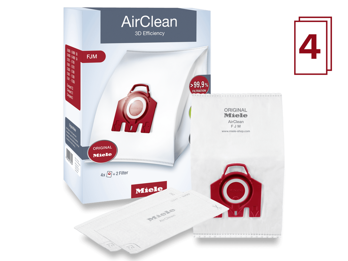 AirClean 3D Efficiency FJM dustbags - ensures that dust picked up stays inside the machine.