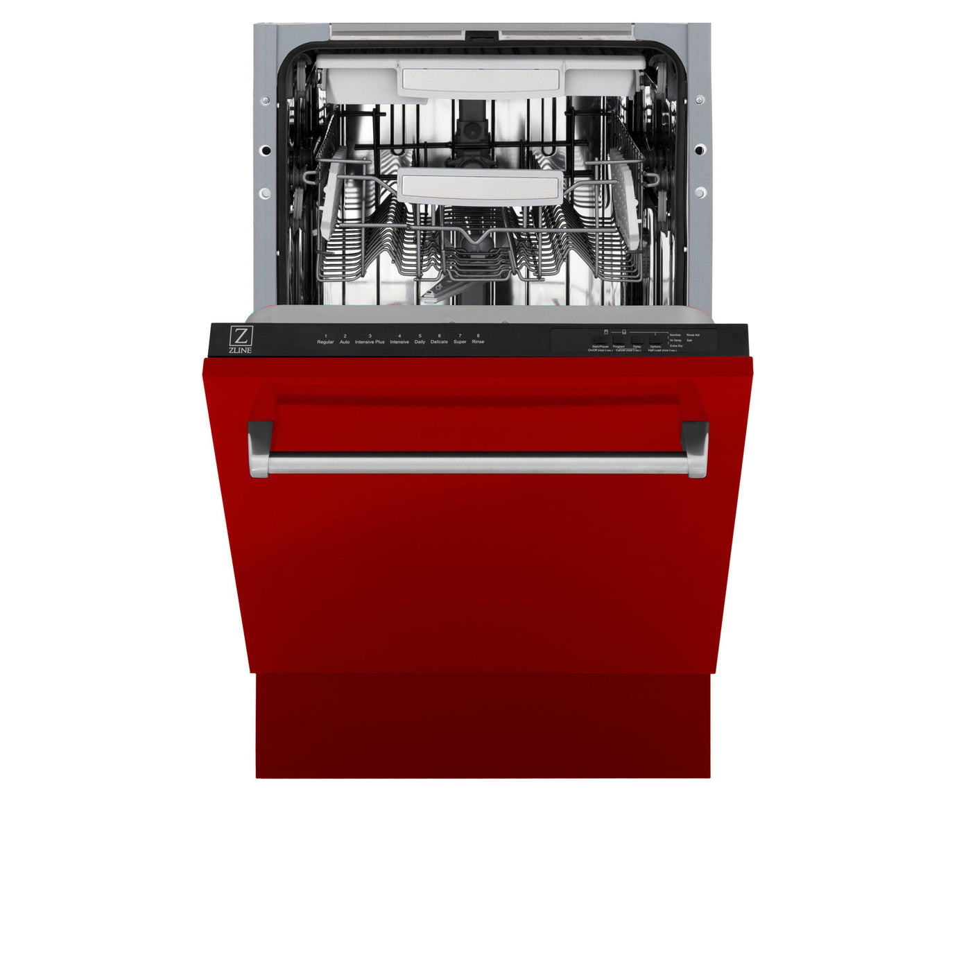 ZLINE 18" Tallac Series 3rd Rack Top Control Dishwasher with Traditional Handle, 51dBa [Color: Red Gloss]