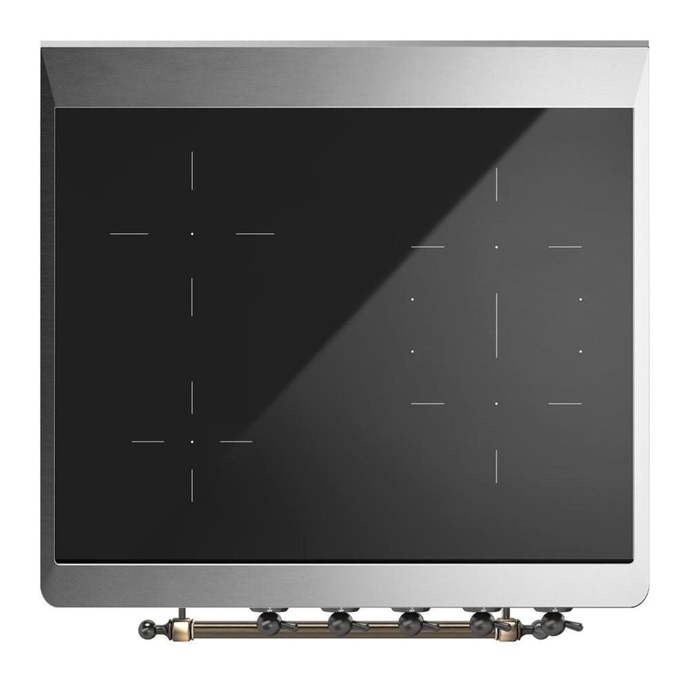ILVE UMIB30NR3RAB Majestic III 30 inch Induction Range with 4 Elements, 4 cu. ft. Oven Capacity (Triple Glass Door, RAL, Burnished)