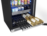 Presrv Beverage Cooler, 24in Full Size, SS+Glass, Reversible Door, 1 Zone