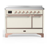 ILVE UMIB48QNR3AWP Majestic III 48 inch Induction Range with 6 Elements, 5.02 cu. ft. Total Oven Capacity (Solid Door, Antique White, Copper)