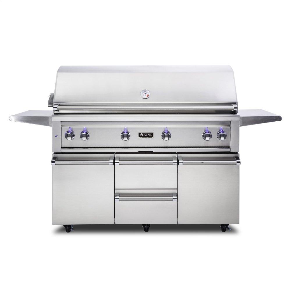 42"W. Freestanding Grill with ProSear Burner and Rotisserie, Natural Gas