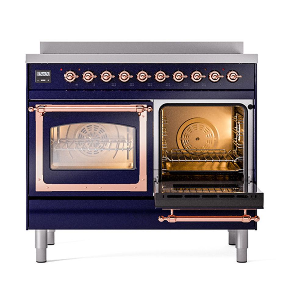 ILVE UNDI406NMPMBP Nostalgie II Noblesse 40 inch Induction Range (Triple Glass Door, Midnight Blue, Copper)
