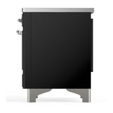 ILVE UMIB36QNR3BKC Majestic III 36 inch Induction Range with 6 Elements, 3.5 cu. ft. Total Oven Capacity (Solid Door, Glossy Black, Chrome)