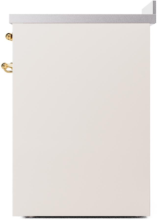 Nostalgie II 30 Inch Electric Freestanding Range in Antique White with Brass Trim