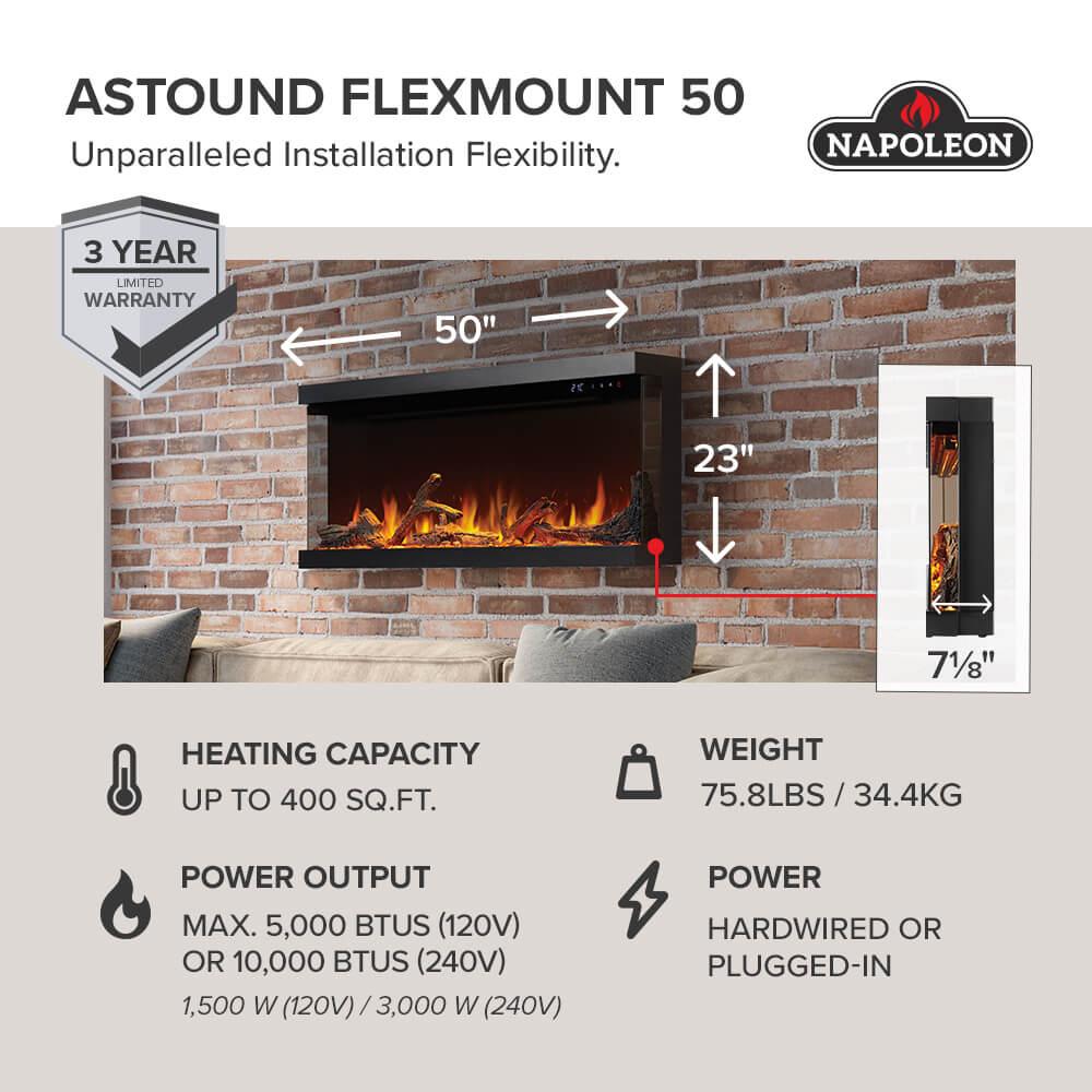Astound? 50 FlexMount Electric Fireplace
