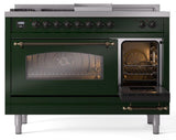 Nostalgie II 48 Inch Dual Fuel Liquid Propane Freestanding Range in Emerald Green with Bronze Trim