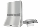 DAR 1220 Set 5 Wall-Mounted Range Hood With Circulation Mode with integrated XL motor including 24" chimney cover