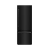 ZLINE 30 in. 16.1 cu. ft. Built-In Bottom Freezer Refrigerator with Water Dispenser and Ice Maker in Black Stainless Steel with Graphite Gray Interior (GRBIV-BS-30)