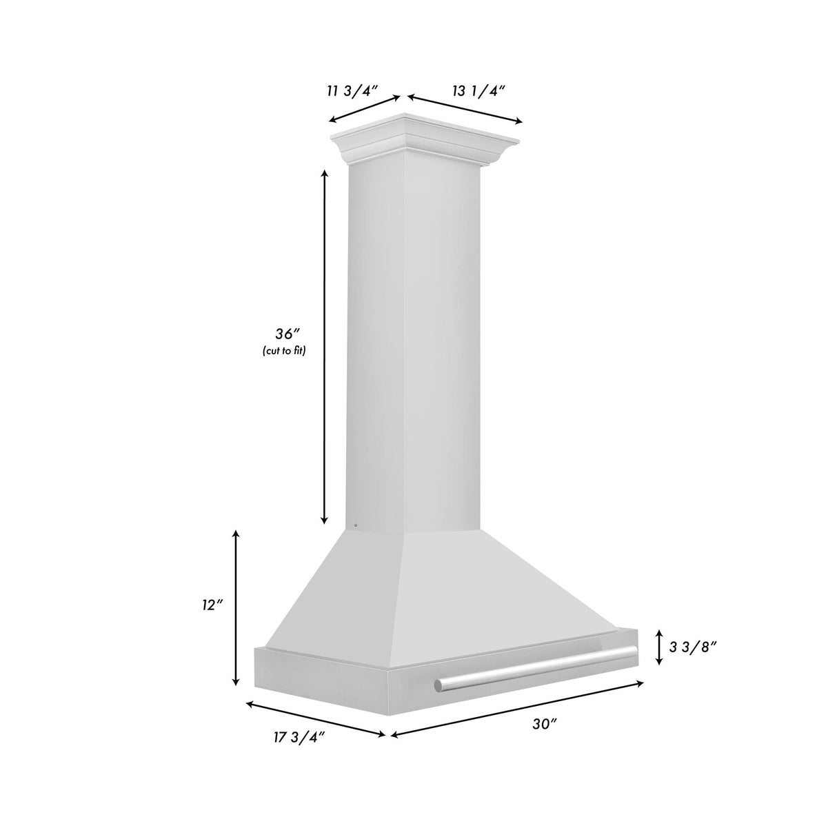 ZLINE 30 in. Convertible Stainless Steel Range Hood with Stainless Steel Handle (KB4STX-30) [Color: Stainless Steel]