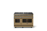 48"W. Dual Fuel Range (Burner: 8b, Finish: Golden Hour, Trim: Polished Chrome, Fuel: Natural Gas)