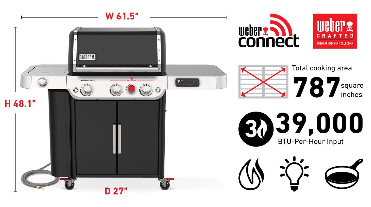 Genesis EX-335 Smart Gas Grill (Natural Gas) - Black