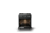 30"W. Dual Fuel Range (Finish: Antique Bronze, Trim: Polished Chrome, Fuel: Natural Gas)