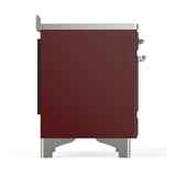ILVE UMIB48QNR3BUC Majestic III 48 inch Induction Range with 6 Elements, 5.02 cu. ft. Total Oven Capacity (Solid Door, Burgundy, Chrome)