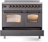 Nostalgie II 40 Inch Electric Freestanding Range in Matte Graphite with Bronze Trim