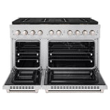 ZLINE 48 in. 6.7 cu. ft. Paramount Dual Fuel Range with 8 Burner DuoPro? Cooktop and Dual Ovens in Stainless Steel (PSDR48)