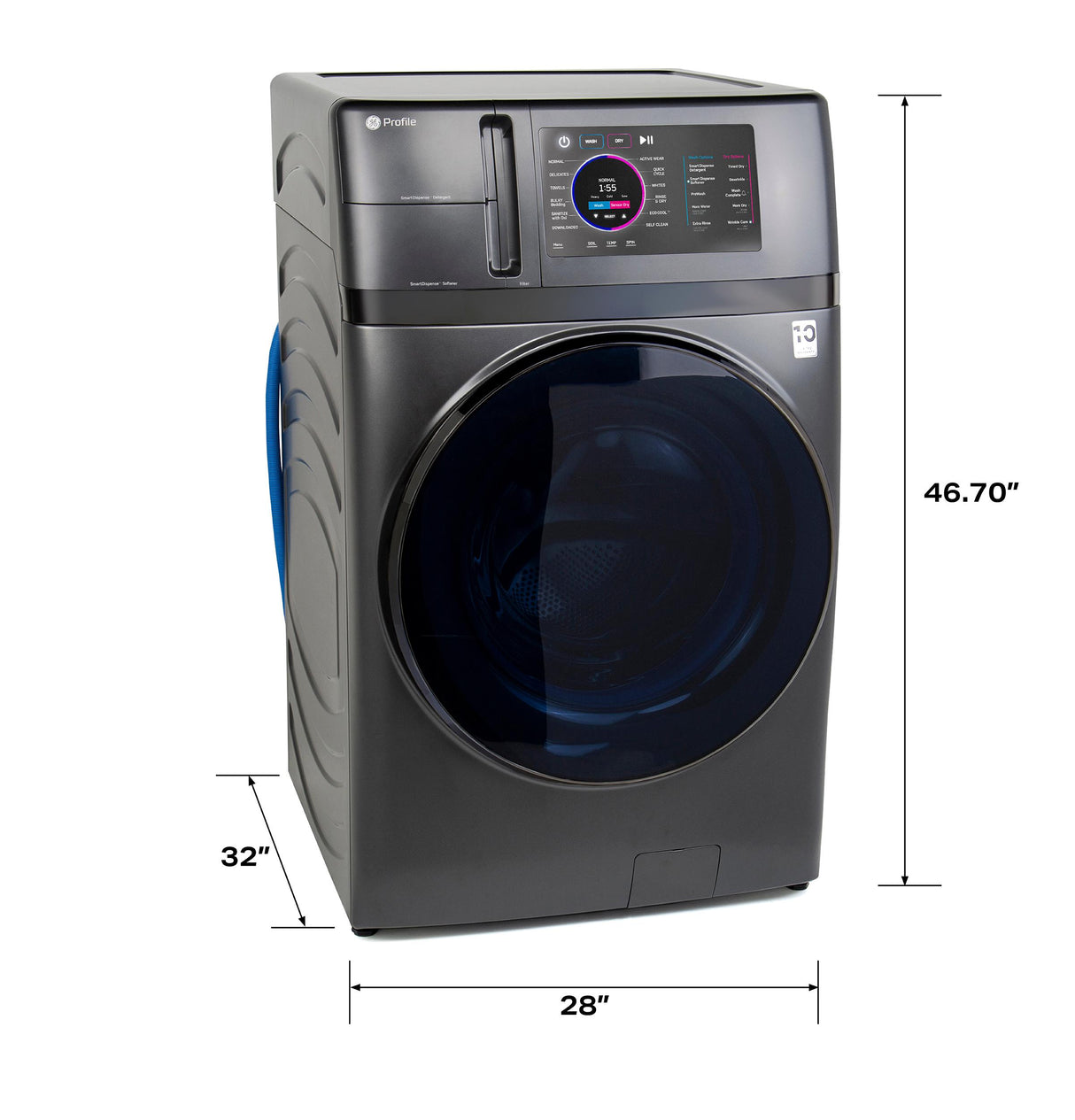 GE Profile ENERGY STAR 4.8 cu. ft. Capacity UltraFast Combo with Ventless Inverter Heat Pump Technology Washer/Dryer