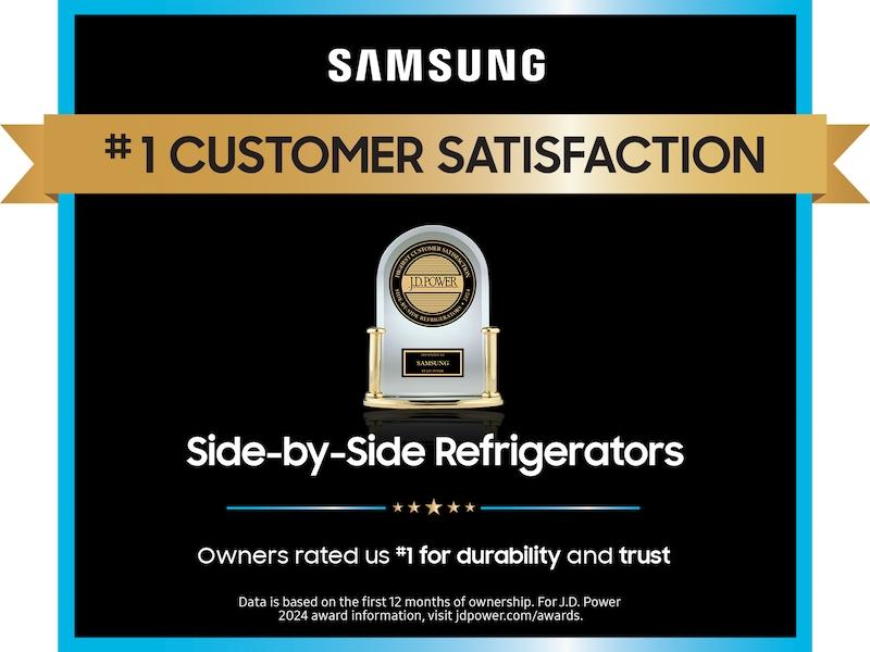 Bespoke Counter Depth Side-by-Side 23 cu. ft. Refrigerator with Beverage Center™ in White Glass
