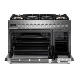 Verona VUFSGE486DSS 48 inch Ultima Collection Dual Fuel Range with 6 Brass Sealed Burners, 5.8 cu. ft. Oven Capacity, Digital Clock in Stainless Steel
