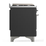 ILVE UMD40FNR3MGCLP Majestic III 40 inch Dual Fuel Range with 6 Burners and Griddle, Dual Function Burner up to 25,000 BTU (Liquid Propane, Triple Glass Door, Graphite Matte, Chrome)