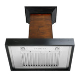 ZLINE Ducted Wooden Wall Mount Range Hood in Antigua and Walnut with Remote Motor (KBAR-RD)