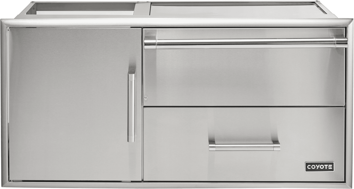42" Access Door With Storage & Warming Drawer Combo