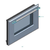 ILVE Parts EG9622012005408 Complete Triple Glass Door Kit for UOV 60 E3 Ovens (Midnight Blue, Chrome Trim)