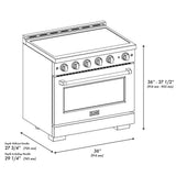 ZLINE Autograph Edition 36 in. 5.2 cu. ft. Paramount Induction Range with 5 Element Cooktop and Electric Convection Oven in Stainless Steel with Champagne Bronze Accents (SINRZ-36-CB)
