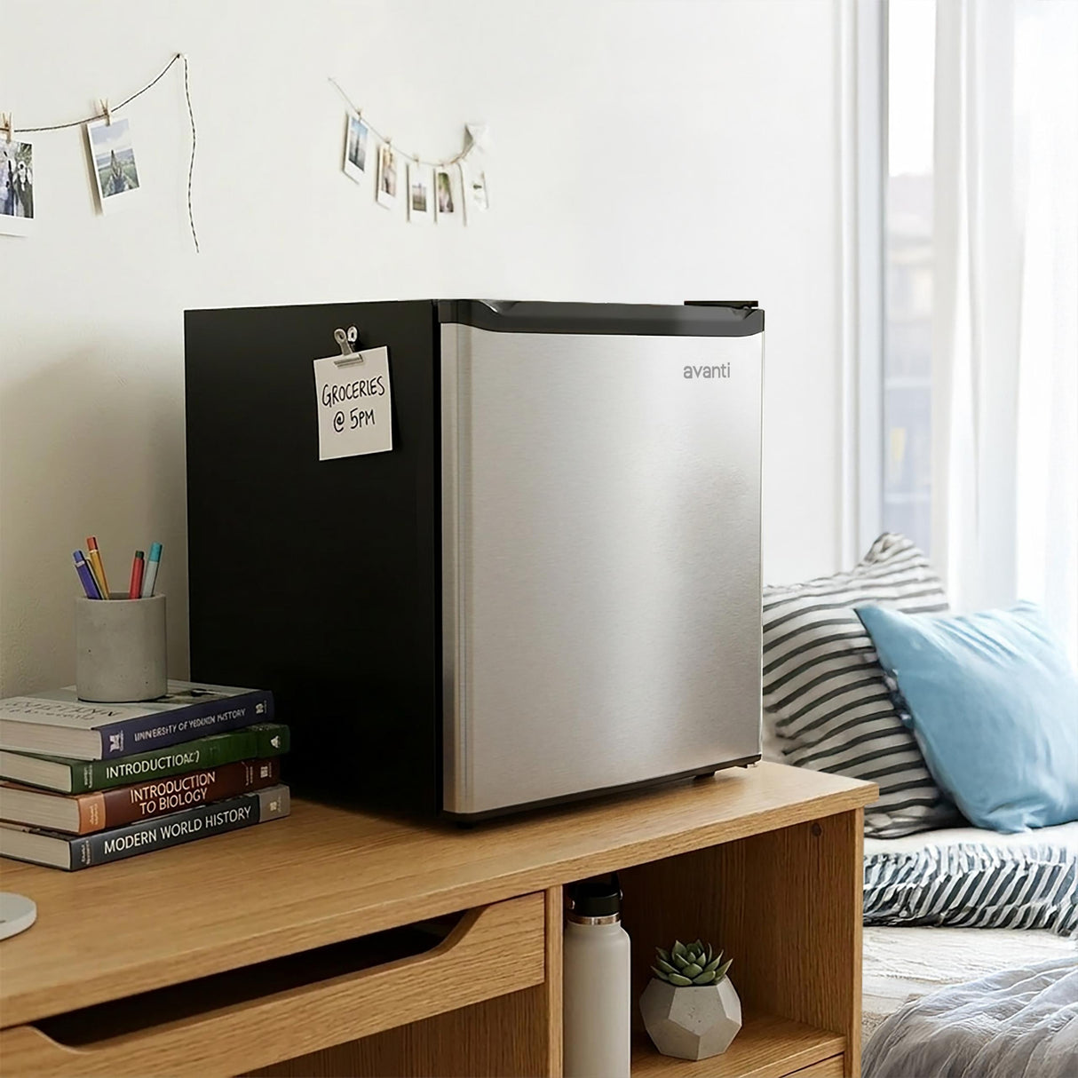 Avanti 1.6 Cu. Ft. Compact Refrigerator with Auto-Defrost, in Stainless (AVAR16F3S)