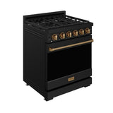 30 Inch Professional Gas With Precision Knob Control In Black/bronze