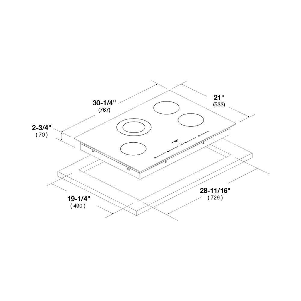 30" glass-ceramic COOKTOP