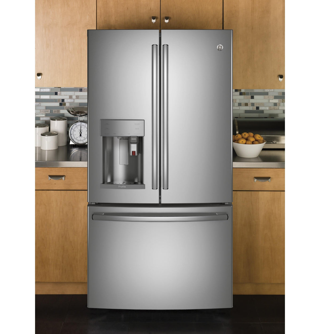 GE Profile™ Series ENERGY STAR® 22.1 Cu. Ft. Smart Counter-Depth French-Door Refrigerator with Keurig® K-Cup® Brewing System